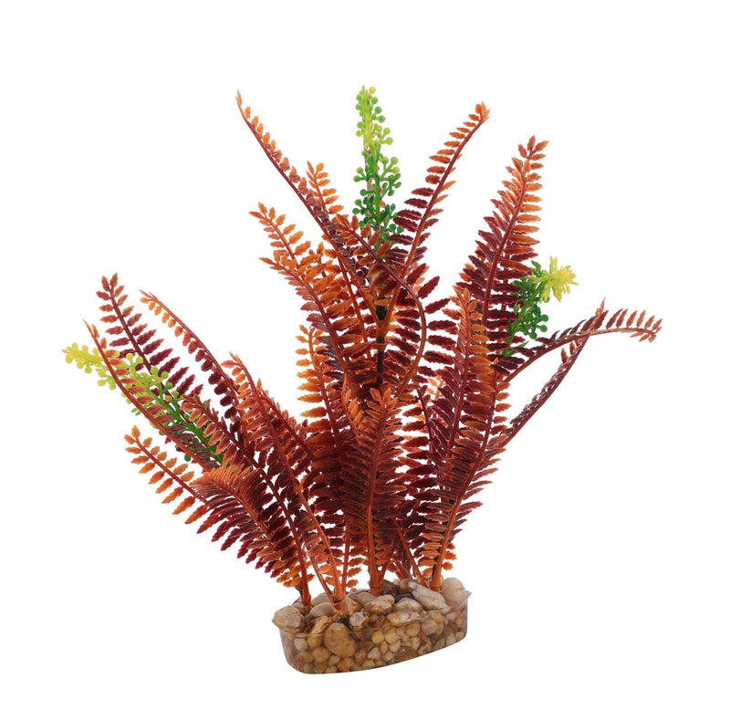 CNZ 3 Pcs Assorted Lifelike Aquarium Plastic Plant Decoration with Gravel Base, 8-inch, Orange, Green, Purple (3pcs8inchGB) - Image 4